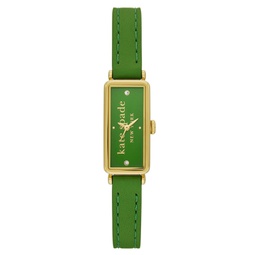 Womens Rosedale Three Hand Quartz Green Leather Watch 32mm