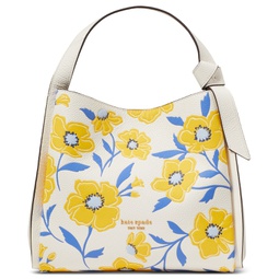Knott Sunshine Floral Embossed Pebbled Leather Small Crossbody Tote