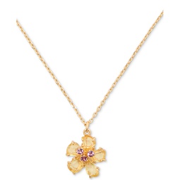 Gold-Tone Paradise Flower Mini Pendant Necklace 16 + 3 extender