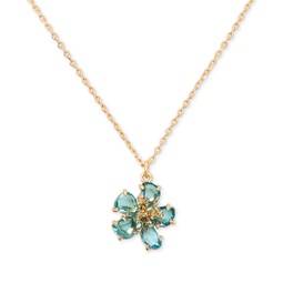 Gold-Tone Paradise Flower Mini Pendant Necklace 16 + 3 extender