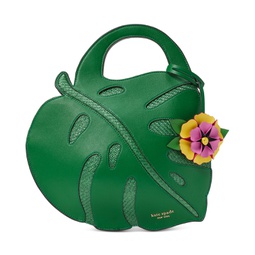 Playa Leather And Straw 3D Leaf Tote