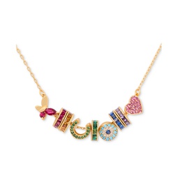 Gold-Tone Rainbow Joy Charm Necklace 16 + 3 extender