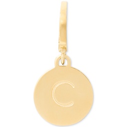 Gold-Tone Initial Polished Disc Charm Pendant