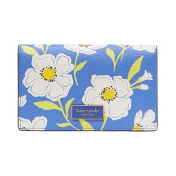 Kate Spade New York Katy Sunshine Floral Printed Textured Leather Small Bifold Snap Wallet