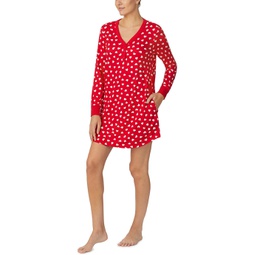 Kate Spade New York Long Sleeve Henley Sleepshirt