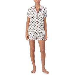 Womens Kate Spade New York Boxer Short Sleeve PJ Set