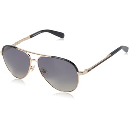 Kate Spade New York Womens Amarissa Aviator Sunglasses, Gold Black/Dark Gray Shaded, 59 mm