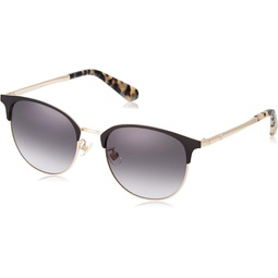 Kate Spade New York Womens Delacey/F/S Semi Rimless Sunglasses, Black Gold, 54mm, 19mm