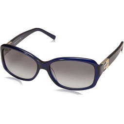 Kate Spade New York Annika/S Rectangular Sunglasses, Navy / Y7 Gray Gradient Lens, 56 mm
