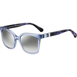 Kate Spade Kiya/S 0PJP/IC 53M Blue/Grey Mirror Shaded Silver Square Sunglasses for Women + BUNDLE with Designer iWear Eyewear Kit