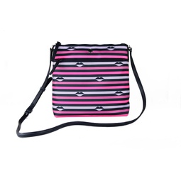 jae nylon leather flat pink striped multi crossbody handbag womens purse