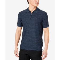 Mens Performance Knit Zip Polo