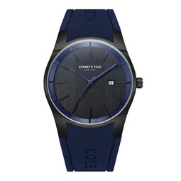 Mens Modern Classic Blue Silicone Strap Watch 42mm