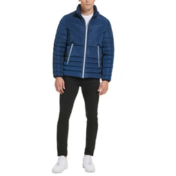 Mens Mixed Quilted Puffer Jacket