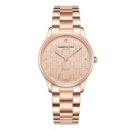 Womens Modern Classic Rose Gold-Tone Stainless Steel Watch 34.5mm
