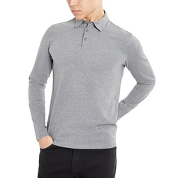 Mens Classic Fit Performance Stretch Long Sleeve Polo Shirt