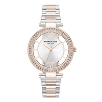 Womens Transparency Two-Tone Silver-Tone Gold-Tone Rose Stainless Steel Watch 34mm