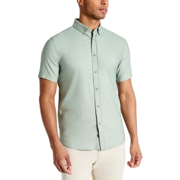 Mens Slim Fit Short Sleeve Button-Down Sport Shirt