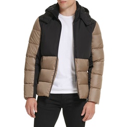 Channel Quilted Hooded Puffer Jacket
