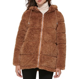 Quilted Zip Faux Fur Jacket