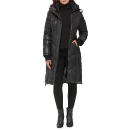 Chevron Quilted Puffer Coat