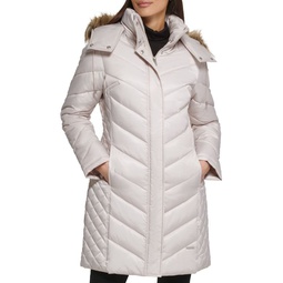 Quilted Faux Fur Hood Heavyweight Puffer Coat
