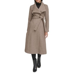 Belted Wool Blend Trench Coat