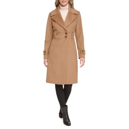 Solid Wool Blend Trench Coat