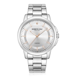 44MM Silvertone & Diamond Bracelet Watch