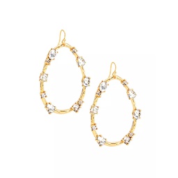 Gold-Plated & Glass Crystal Drop Earrings