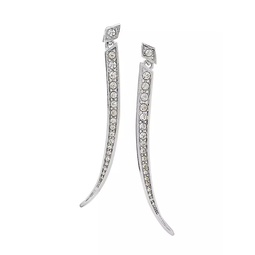 Rhodium-Plated & Glass Crystal J Earrings