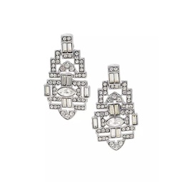 Rhodium-Plated & Glass Crystal Clip-on Earrings