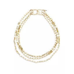 14K-Gold-Plated Beaded 3-Strand Necklace