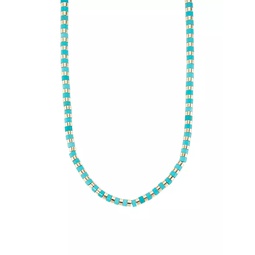 14K-Gold-Plated & Turquoise Beaded Necklace