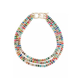 14K-Gold-Plated & Beaded 3-Strand Necklace
