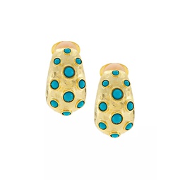 Turquoise Dots 22K Gold-Plated & Resin Drop Earrings