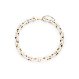 Yellow Gold Plated & Enamel Chain Link Necklace