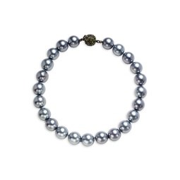 Gunmetal Plated & 16MM Faux Pearl Necklace