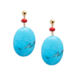 Goldplated & Turquoise Drop Earrings
