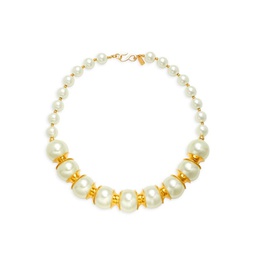 22K Goldplated & Faux Pearl Necklace
