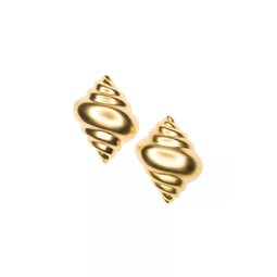 Satin Gold Seashell Clip Earrings