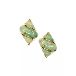 Jade Seashell Clip Earrings