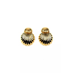 Gold Seashell Clip Earrings