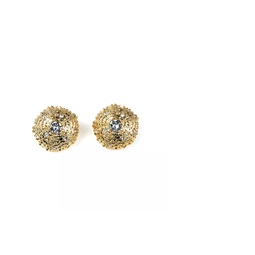 Gold And Crystal Sea Urchin Clip Earrings