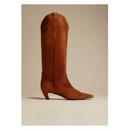 The Dallas Knee High Boot In Caramel Suede