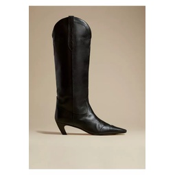 The Dallas Knee High Boot In Black Leather