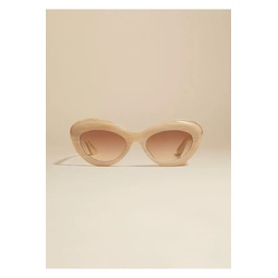 The Khaite X Oliver Peoples 1968C In Beige Silk And Soft Tan Gradient Mirror
