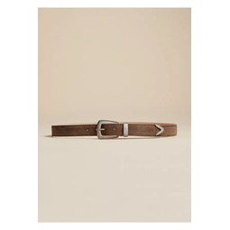 The Benny Belt In Toffee Suede With Antique Silver