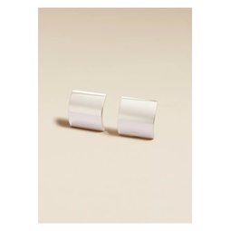 The Small Julius Smooth Panel Earrings In Silver