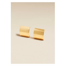The Small Julius Smooth Panel Earrings In Gold